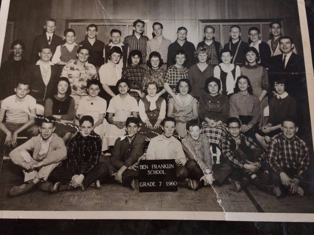 Thanks to Mike Dirickson for sending this picture to share with you...Ben Franklin 7th grade, Mr Puhr and Miss Swinmer...I see several familiar faces.